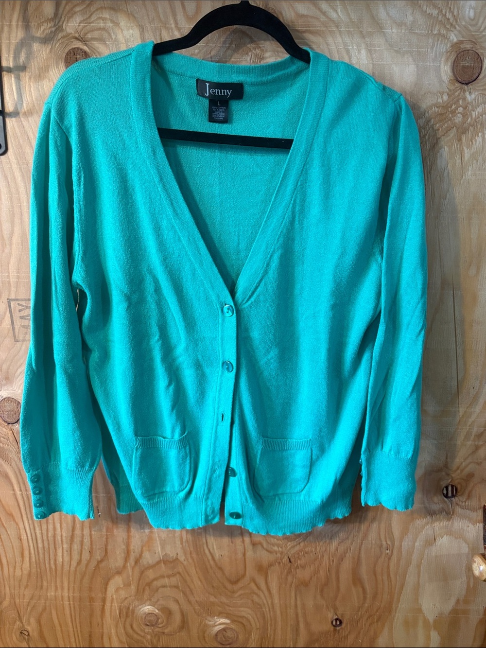 Jenny Green V-Neck Button Front Cardigan